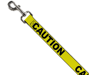 Dog Leash CAUTION Yellow & Black 1 Inch by 6 Foot-Southern Agriculture