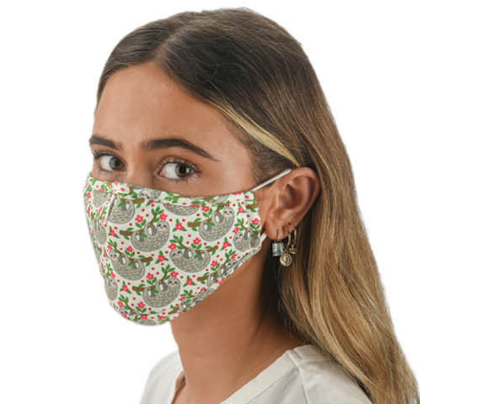 Snoozies Fashion Face Coverings (Mask) Sloth Print with Filter-Southern Agriculture