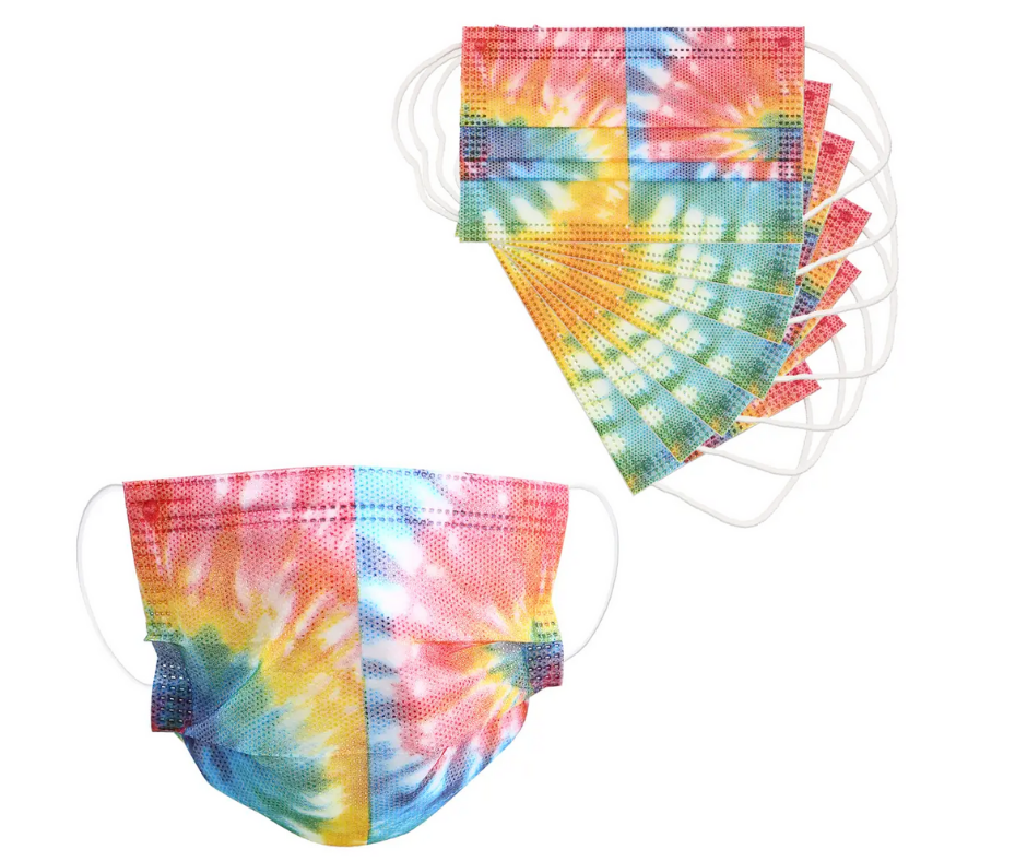 Kid's Disposable 3 Ply Mask Tie Dye Design 7 Pack-Southern Agriculture