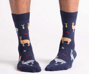 Men's Crew Socks Llama Drama by Sock It to Me-Southern Agriculture