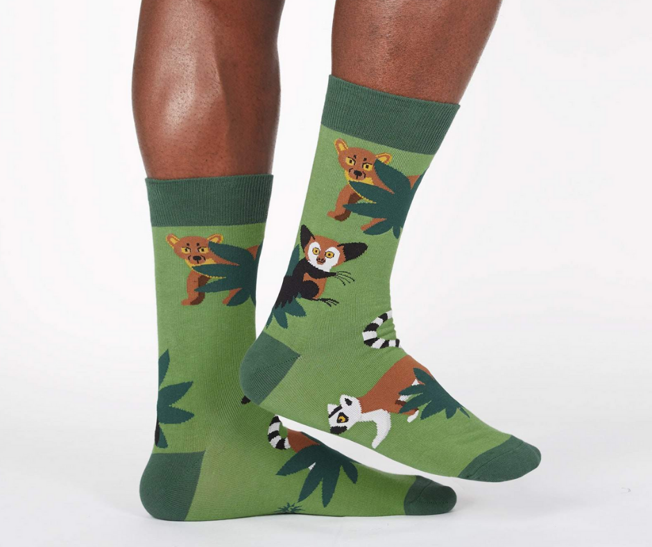 Men's Crew Socks Madagascar Menagerie by Sock It to Me-Southern Agriculture