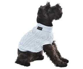 Powder Blue Cable Knit Sweater for Dogs-Southern Agriculture