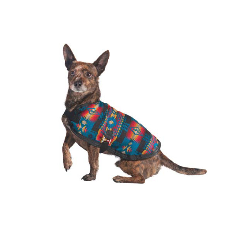 Chilly Dog- Dog Blanket Coat Southwest Turquoise