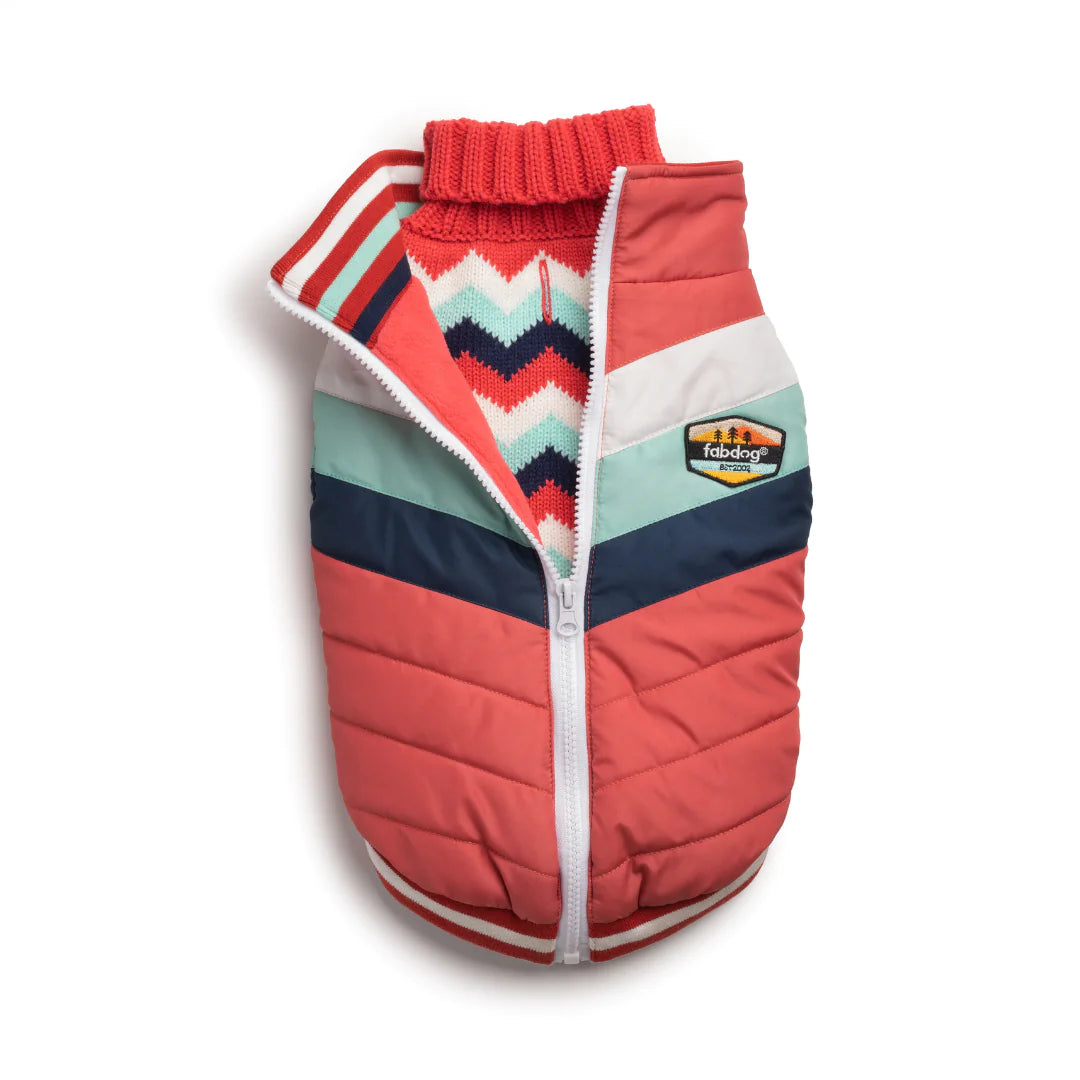 Fabdog Dog Coat Melon Chevron