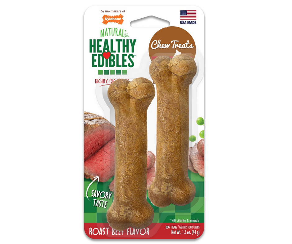 Nylabone - Healthy Edibles Petite Roast Beef Flavor Bone Dog Treats-Southern Agriculture