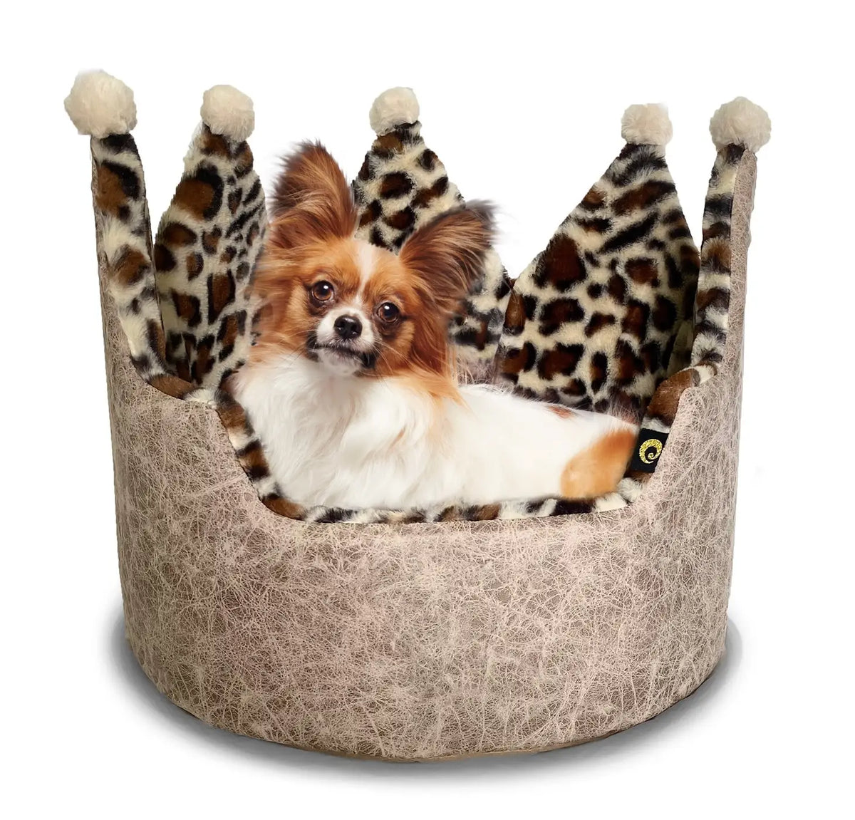 Precious Tails - Leopard Print Crown Pet Bed