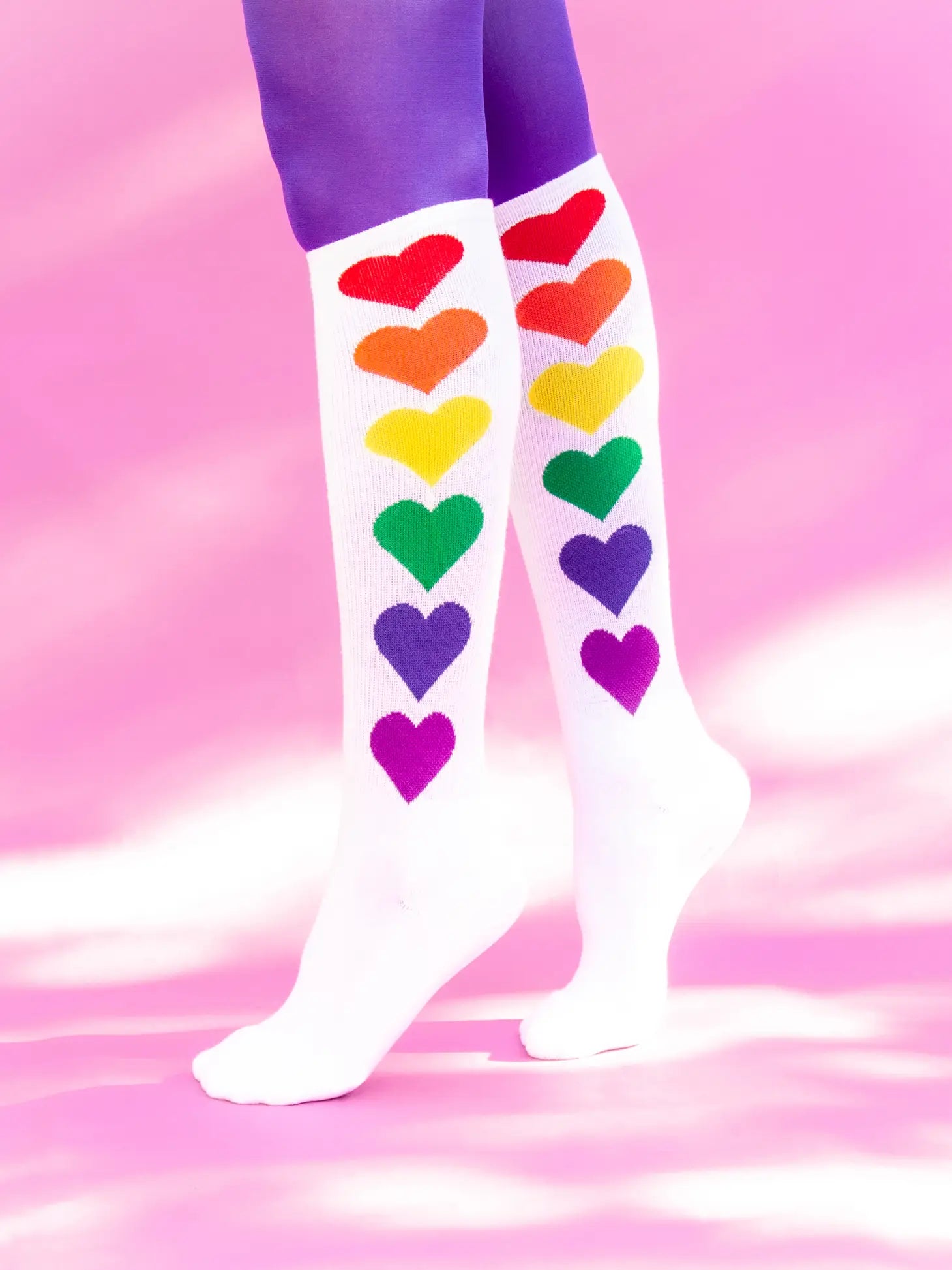 Gumball Poodle - Socks Rainbow Hearts