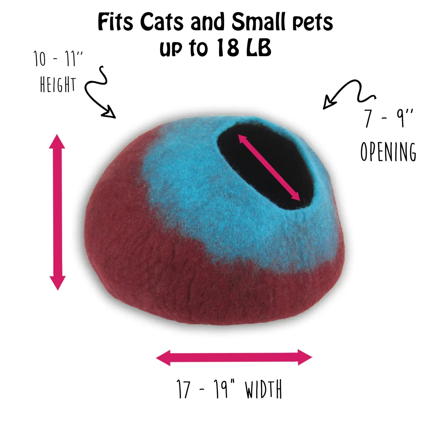 Cat Cave Wool Maroon & Teal