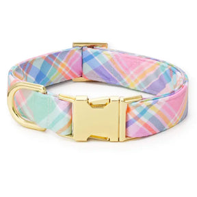 Dog Collar Blooming Plaid