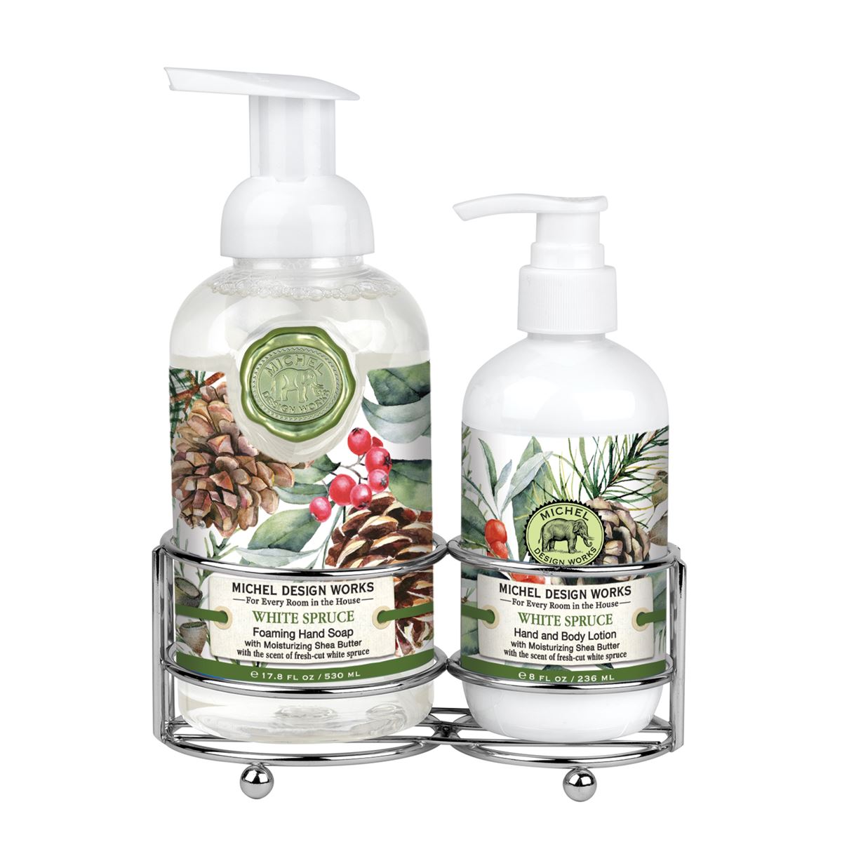 Michel Design Works Caddy with Hand Soap & Body Lotion Christmas