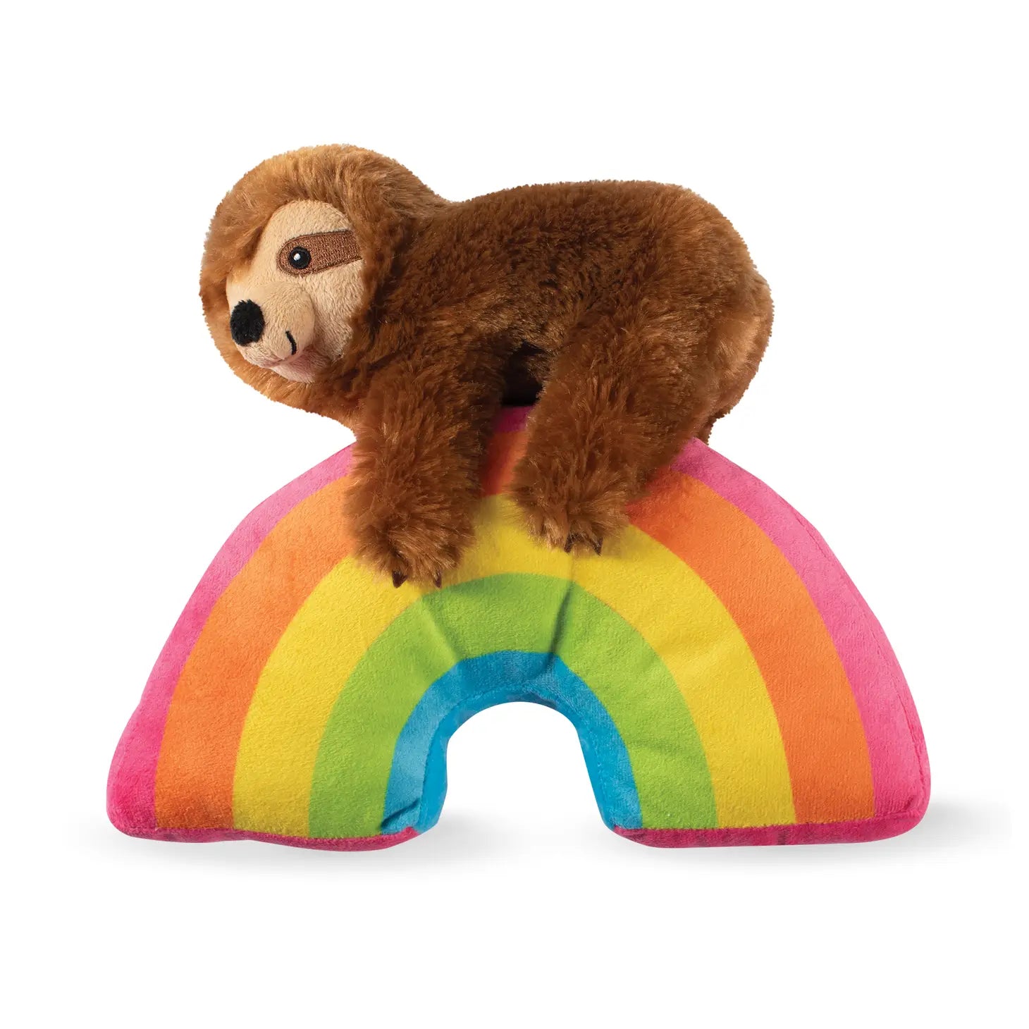 Sloth on a Rainbow Dog Toy Plush