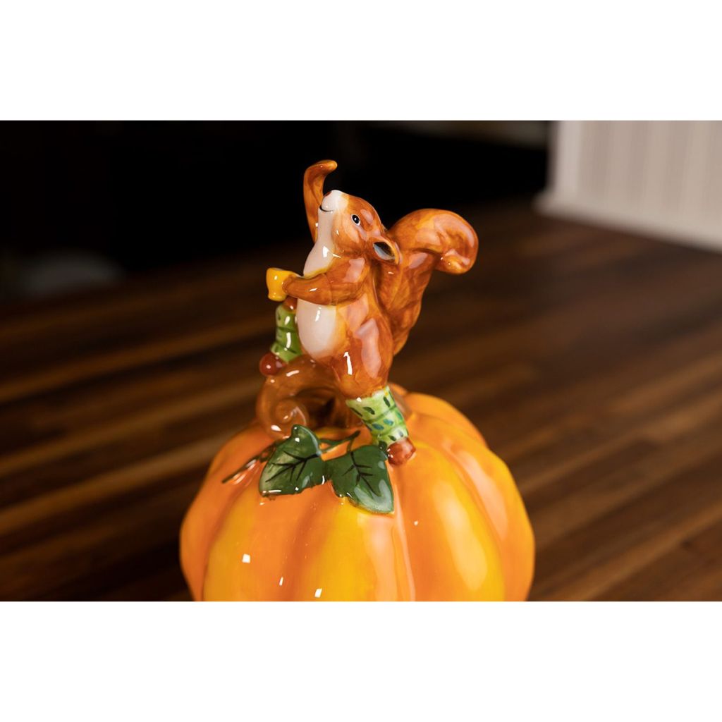 Cookie Jar Harvest Time Pumpkin Squirrel