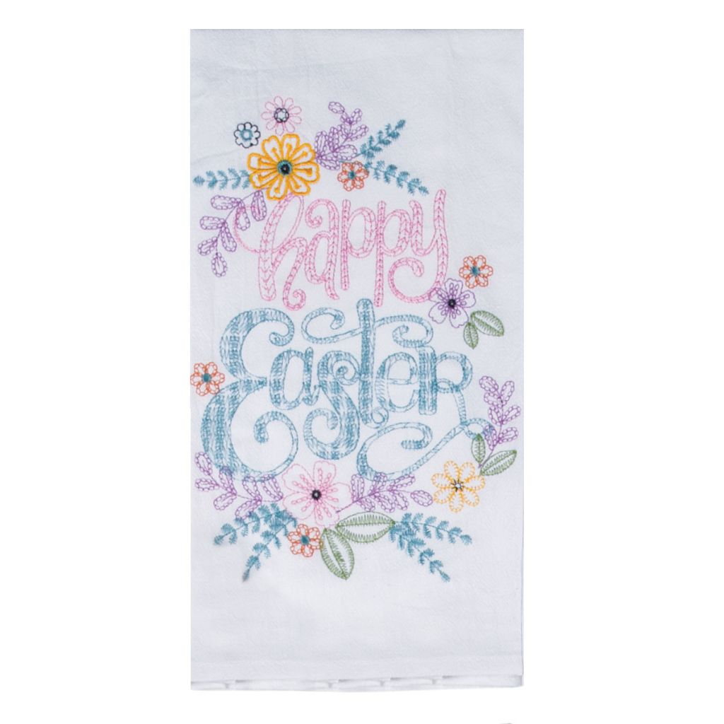 Kay Dee Designs - Embroidered Flour Sack Towels Happy Easter