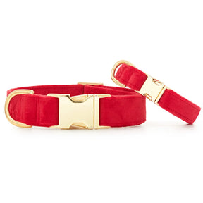 Dog Collar Velvet Cranberry