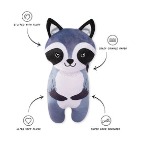 Riley Raccoon Plush Dog Toy