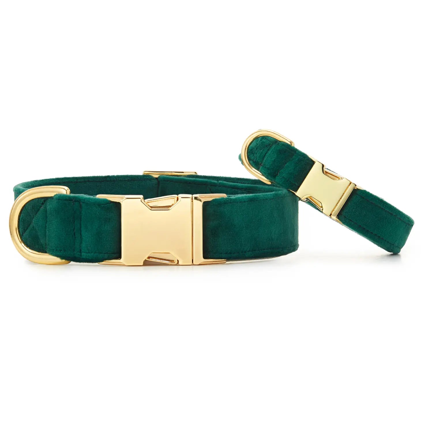 Dog Collar Velvet Forest Green