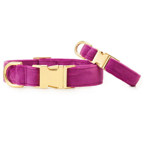 Dog Collar Velvet Valentine's Day Plum