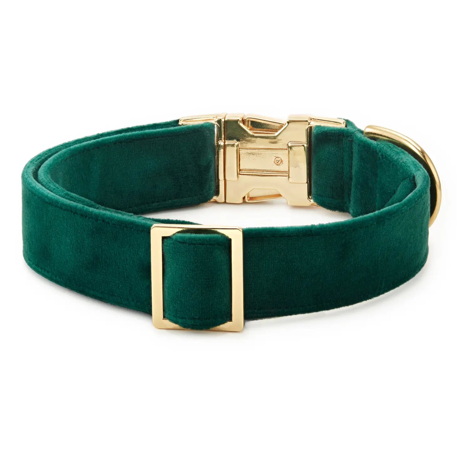 Dog Collar Velvet Forest Green