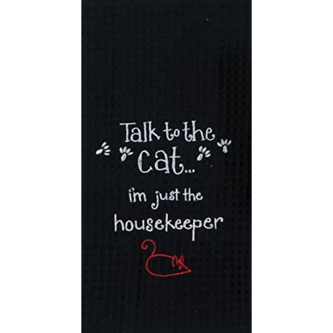 Kay Dee Designs - Cat Housekeeper Embroidered Waffle Towel-Southern Agriculture