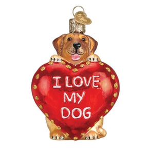 Old World Christmas - I Love My Dog Ornament-Southern Agriculture