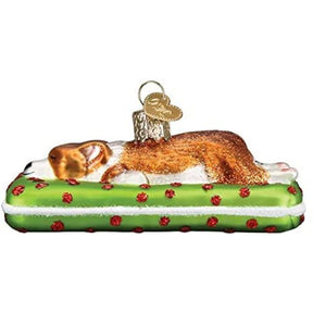 Old World Christmas - Sleepy Corgi Ornament-Southern Agriculture