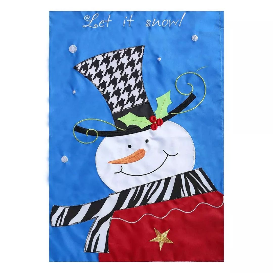 "Let It Snow" Snowman Garden Flag