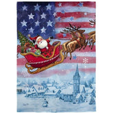 Patriotic Santa Garden Flag