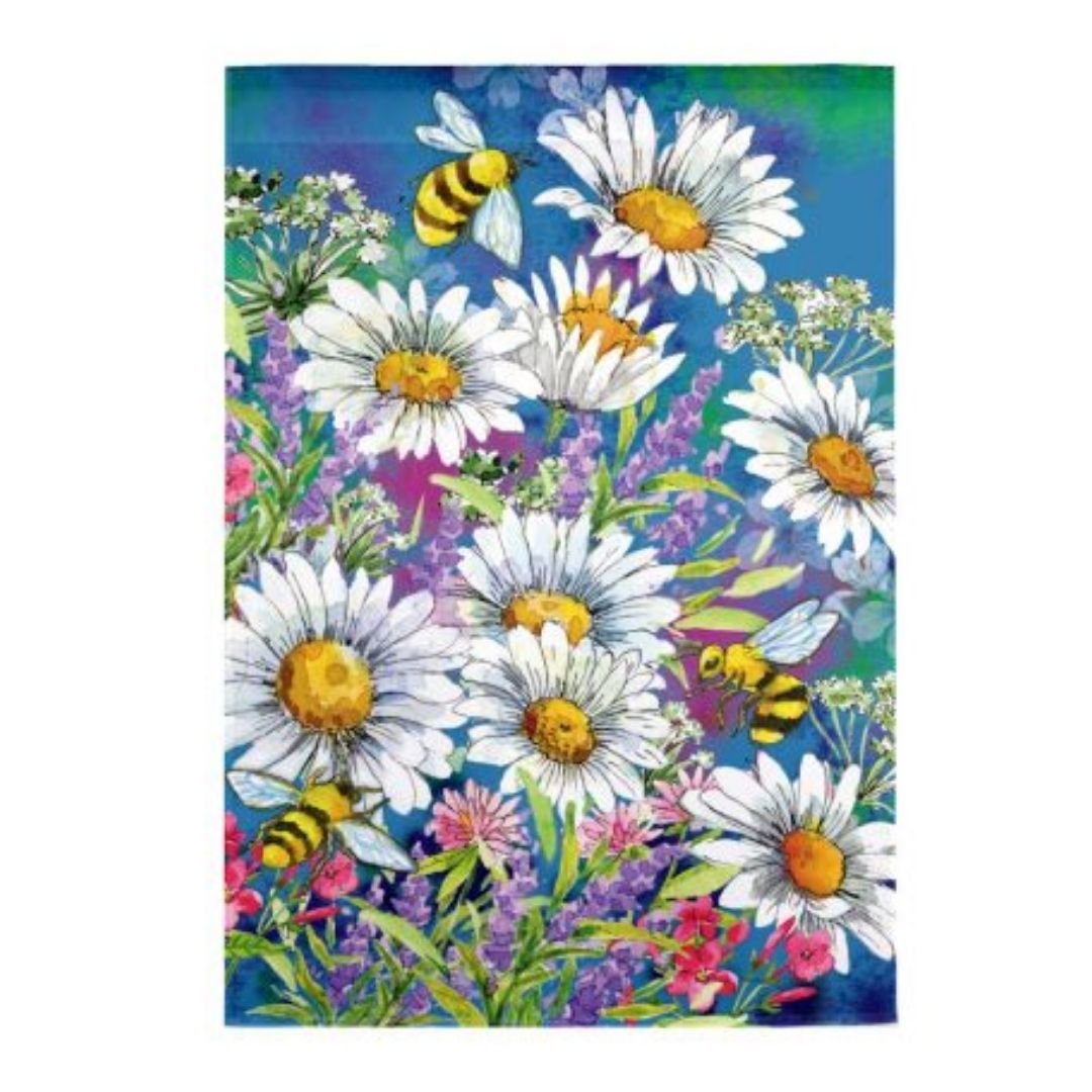 Watercolor Daisies Garden Flag