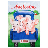 3 Lil Pigs Garden Flag