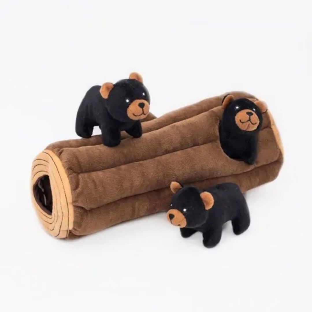 ZippyPaws Zippy Burrow™ - Black Bear Log