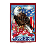 God Bless America Eagle Suede Flag