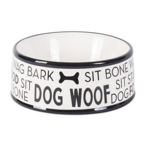 Bone Dry - Black Dog Text Pet Bowls