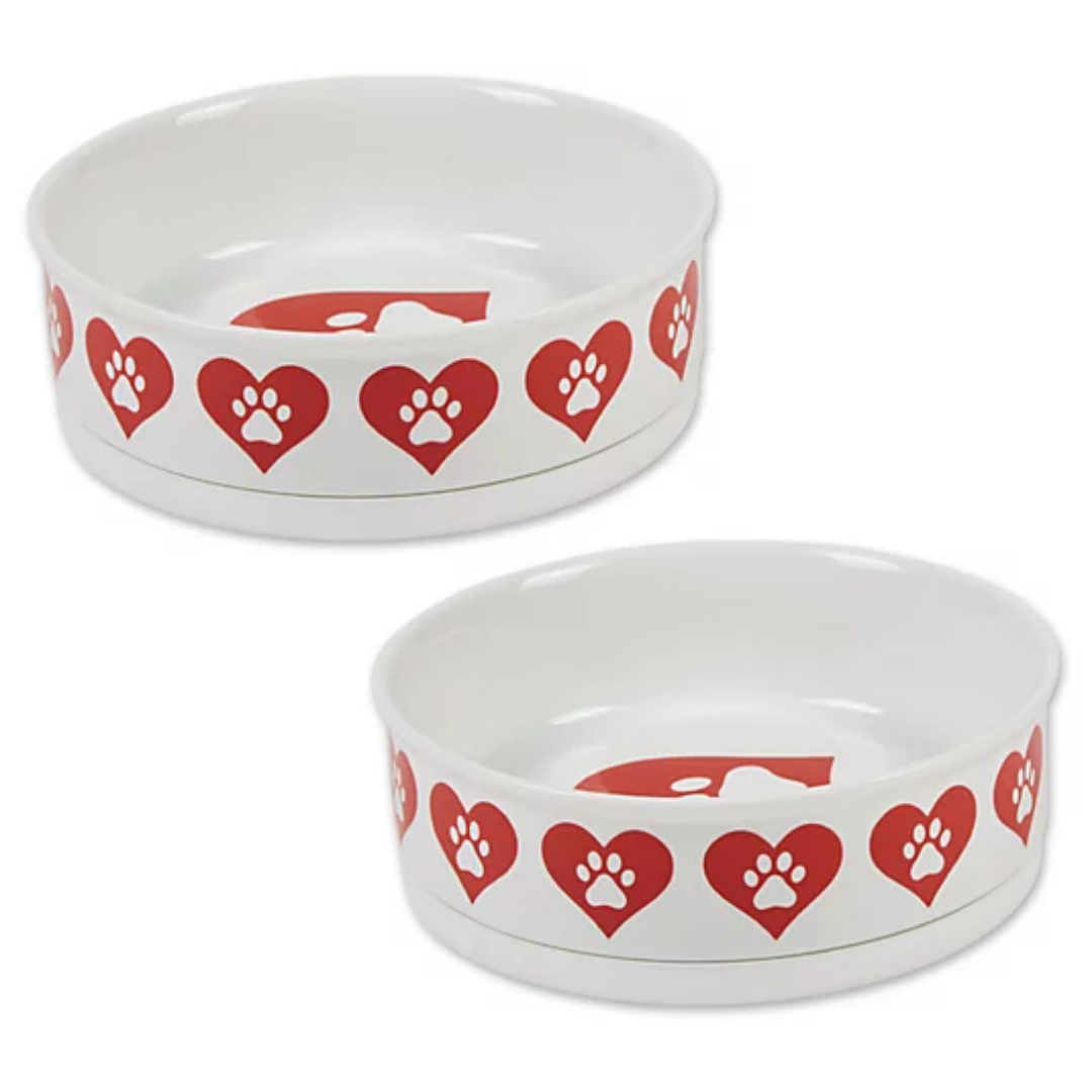 Bone Dry - Heart Paw Ceramic Pet Bowl