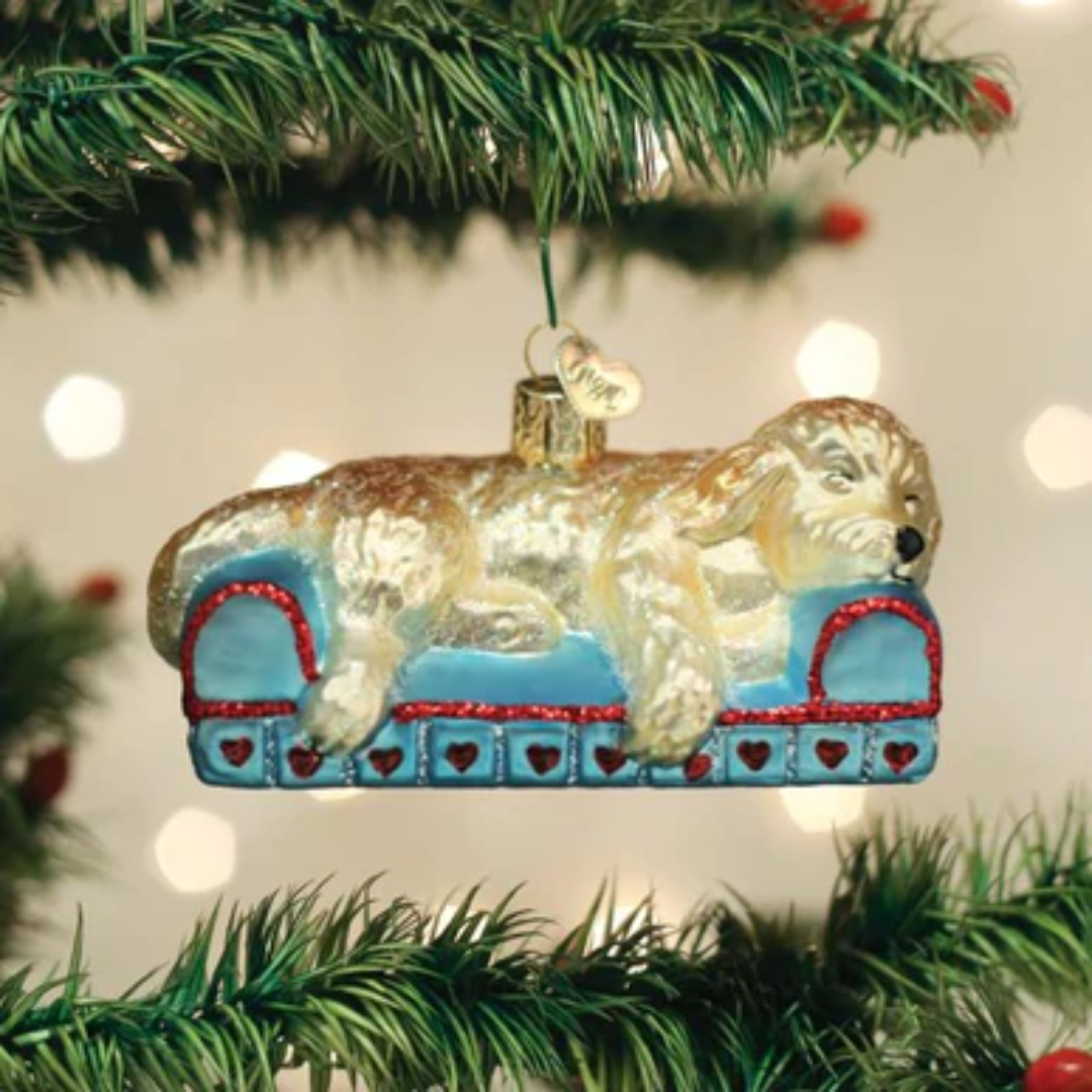 Old World Christmas - Sleepy Doodle Dog Ornament