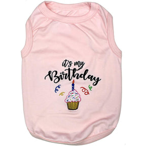 Parisian Pet It's My Birthday Pink Cupcake Dog T-Shirt