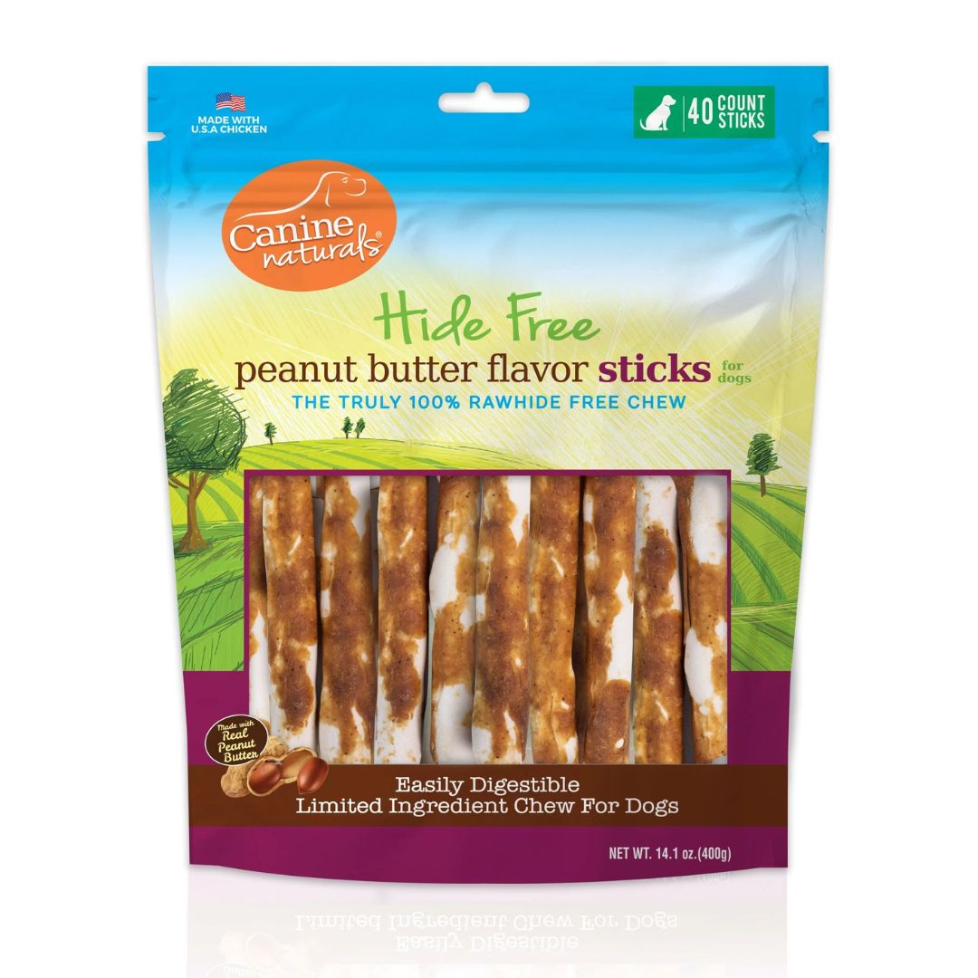 Canine Naturals Hide Free Peanut Butter Flavor Stick Dog Chew Treat