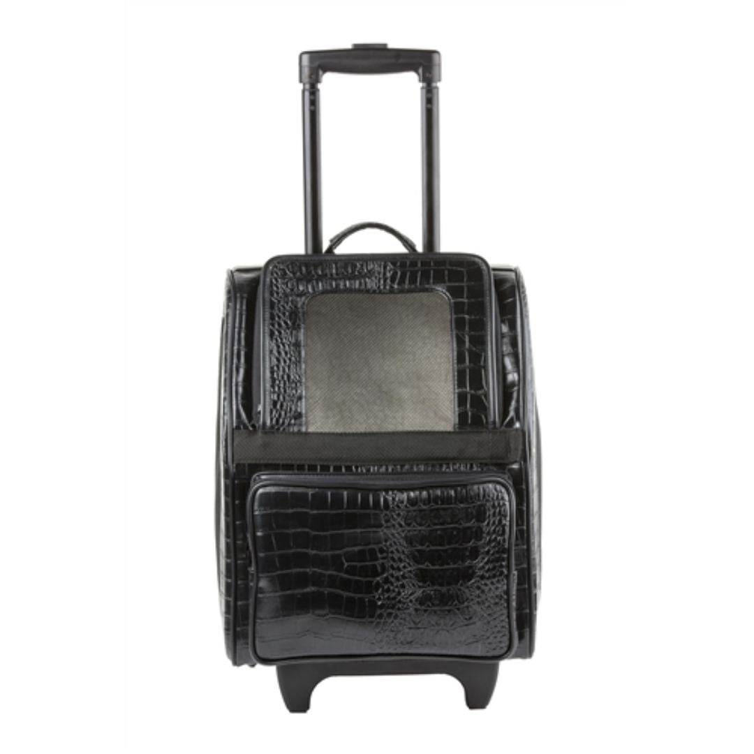 Black Croco Rio Bag On Wheels