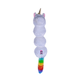 Rainbow Unicorn Skinny Squeaking Plush Dog Toy