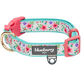 Green | Floral Prints Neoprene Padded Dog Collar