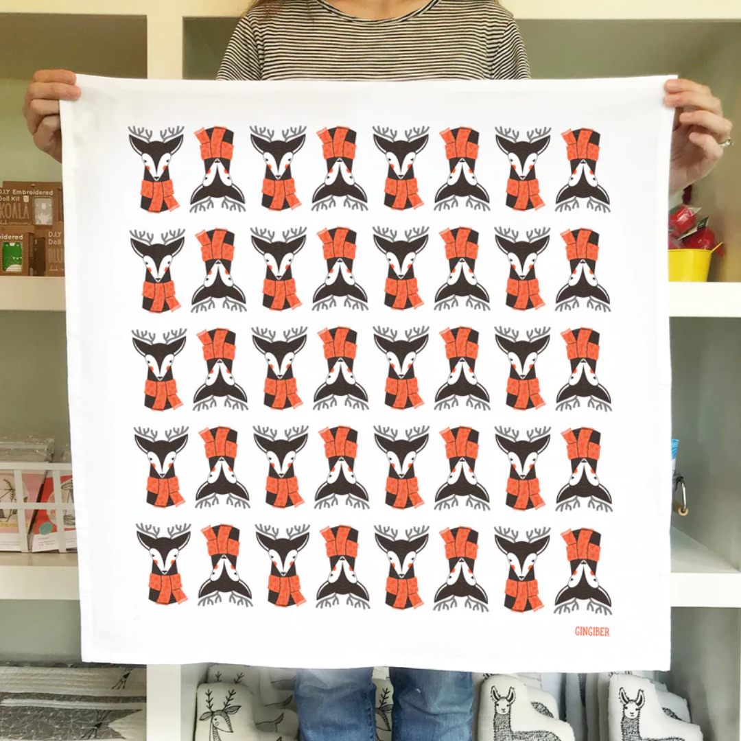 Christmas Deer Tea Towel