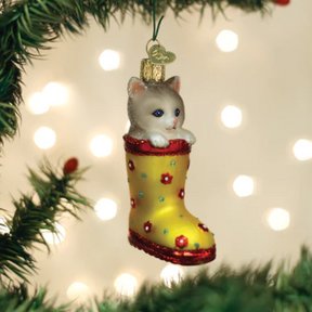 Old World Christmas - Kitten In Rain Boot Ornament