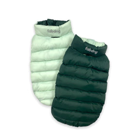 Fabdog Combo Pack N' Go Reversible Dog Puffer Green