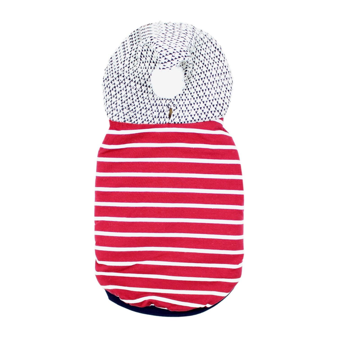 Parisian Pet Striped Pompom Dog Hoodie - Red