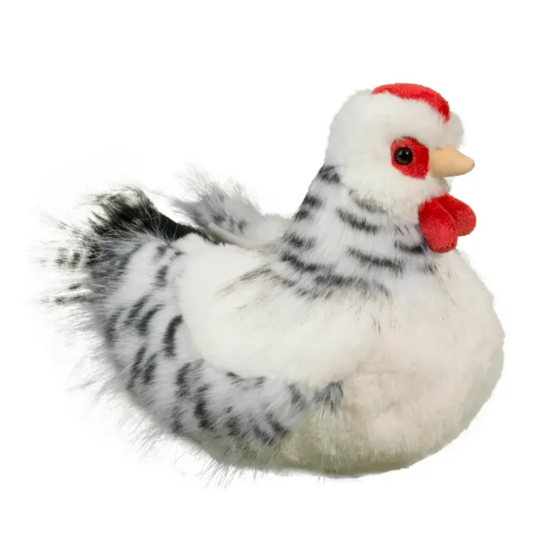 Plush Black & White Hen