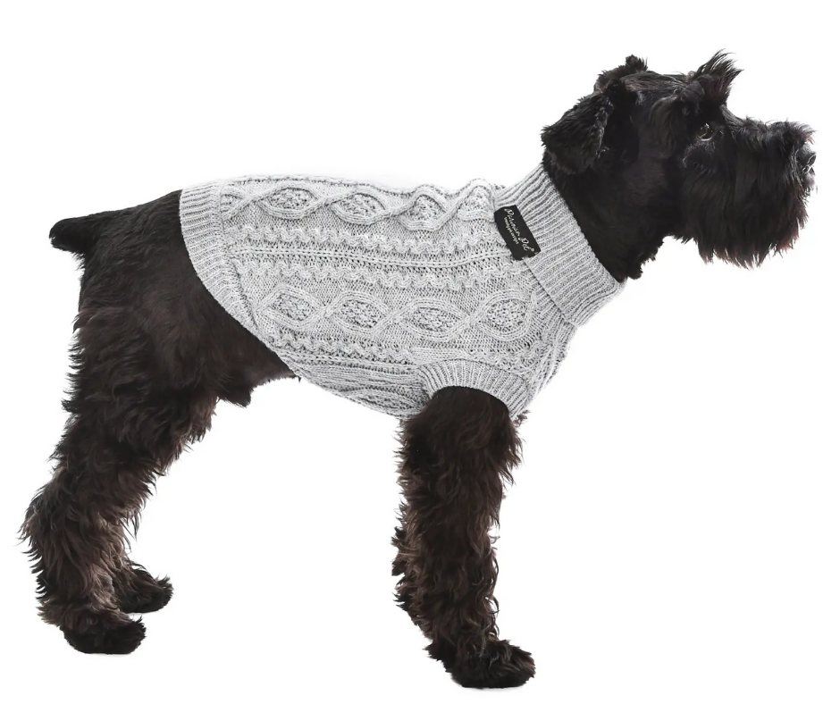 Parisian Pet - Cloud Grey Cable Knit Sweater for Dogs-Southern Agriculture